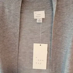 NWT A new day Gray Long Cardigan  Sweater Large